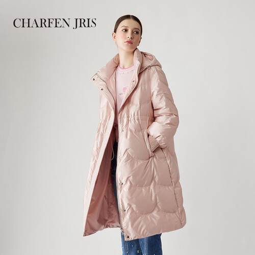 CHARFEN冬季新款优雅气质收腰温暖长款羽绒服FJE5F683-6269Y