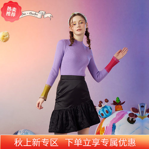 CHARFEN羊绒圆领加厚折扣季毛衣