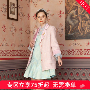 CHARFEN朝峰春清新绣花经典 1012A 翻领宽松外套女CFD1A107