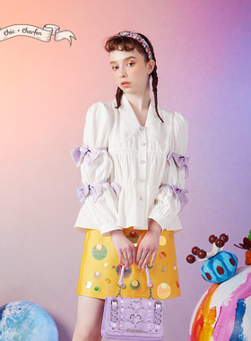 CHARFEN朝峰秋季新款趣味百搭立体蝴蝶结衬衫CFD3A557-5107T