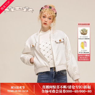 CHARFEN朝峰冬季新款小香风棒球棉服飞行夹克CFD5D205-2006O