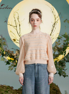 CHARFEN朝峰优雅气质时尚显瘦套头长袖针织上衣女CFD3B130-1087C