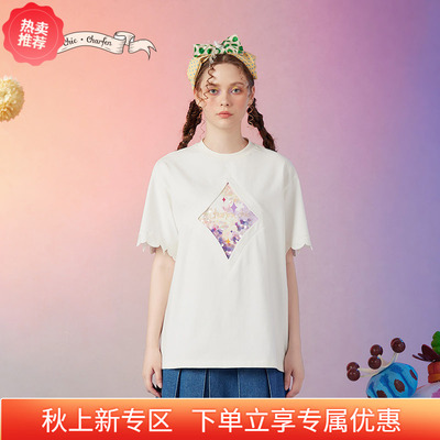 CHARFEN正品男款圆领短袖短袖