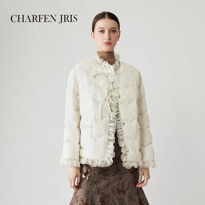 CHARFENJRIS冬季新款新中式优雅系带羽绒服外套女FJE5F683-6268Y