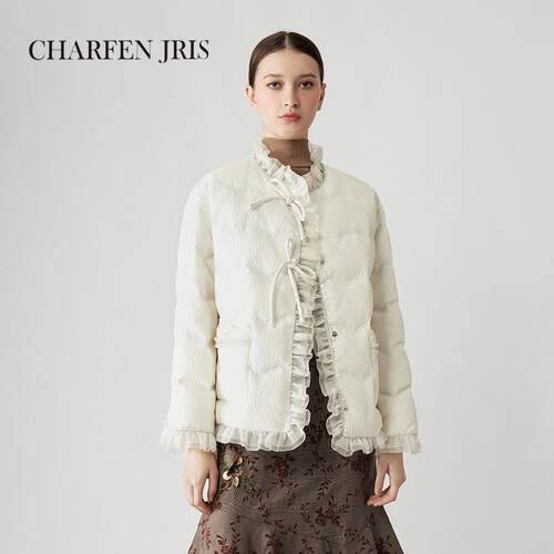 CHARFENJRIS冬季新款新中式优雅系带羽绒服外套女FJE5F683-6268Y