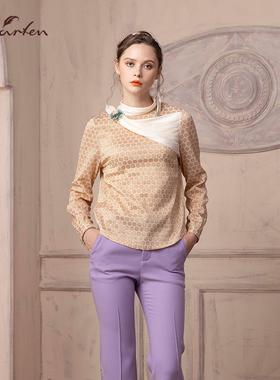 CHARFEN朝峰时尚个性修身显瘦气质长袖针织上衣女CFD1B012-0019B