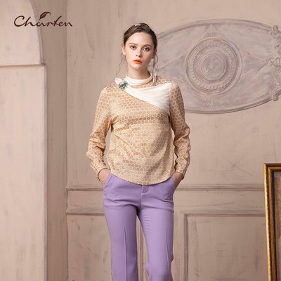 个性修身显瘦气质长袖针织上衣女