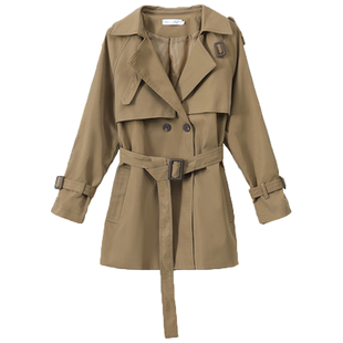 短款风衣女小个子加棉加厚宽松显瘦2025春秋冬新品英伦中长款外套