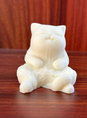 商海经锤纹自在猫咪桌面摆件