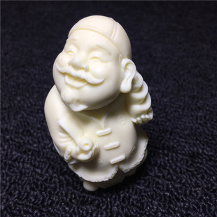 象牙果雕刻地主守财手把件6.5*3.6*3.3cm椰子木菩提籽工艺品摆件