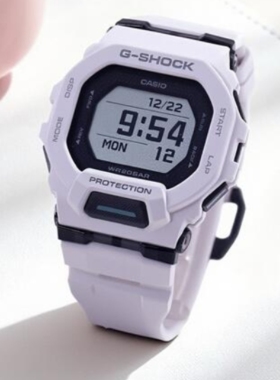 卡西欧GBD200 G-SHOCK透明方块大屏夜跑步测速蓝牙手表 GBD-200SM