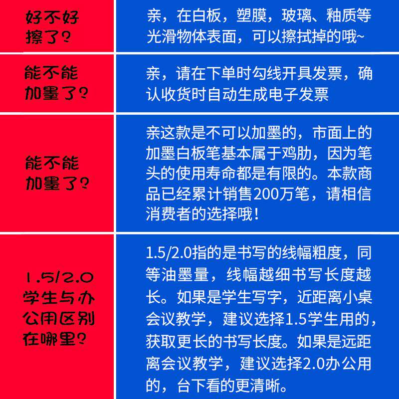 델리 화이트보드 펜 지울 수 있는 교사의 칠판 펜 수성 지울 수 있는 어린이 무독성 빨간색과 파란색 칠판 펜 사무용품