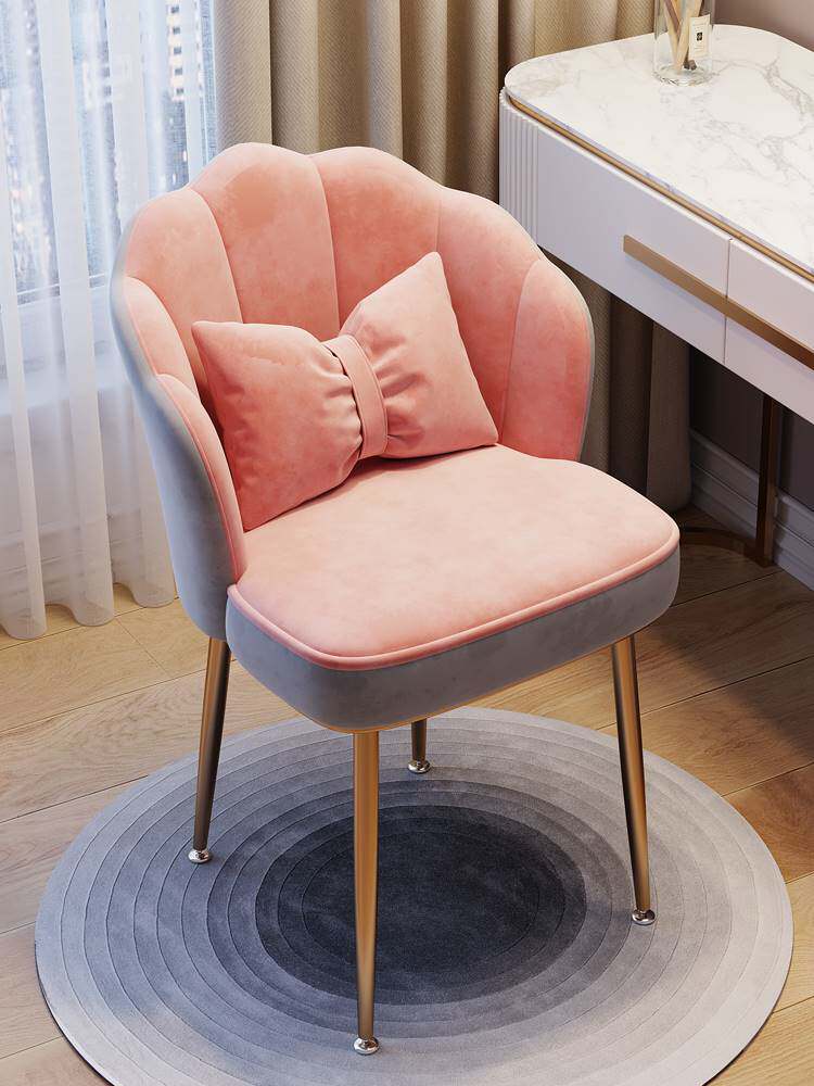 化妆椅家用网红简约靠背梳妆台凳子女生卧室轻奢高级美甲花瓣椅子