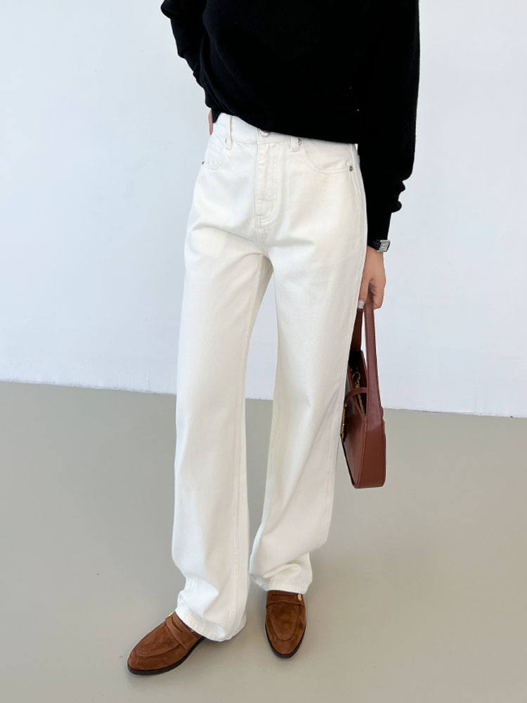 巨好穿！白色直筒牛仔裤女2025年阔腿裤高腰宽松显瘦直筒裤长裤子,女装/女士精品,牛仔裤,淘宝优惠券,粉丝福利购,淘宝优惠卷