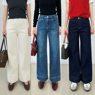 巨显瘦/小个子直筒喇叭裤女早秋2025高腰显瘦弹力宽脚牛仔裤九分