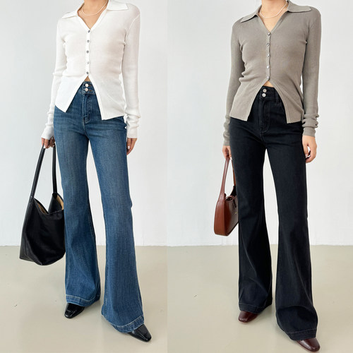 巨显瘦！超模腿马蹄裤长裤