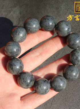 和田玉青花满天星籽料豪华手串