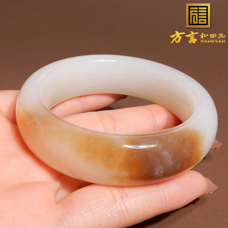 稀缺方言和田玉精品珍藏级新疆特色温润且末料糖白玉卡51mm手镯A5
