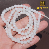 捡大漏方言精品新疆油润细腻白玉山料圆珠卡5mm108多圈手链项链A6