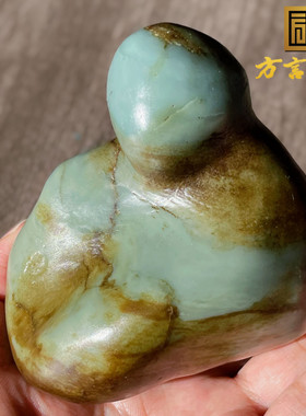 惊呆方言和田玉镇店金鹿皮蓝色蓝玉原生籽料异型意境原石玩料w2