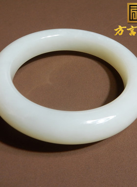俄料羊脂白玉卡55mm精品玉石手镯