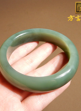 俄料老坑料碧玉粉青巨细55mm手镯