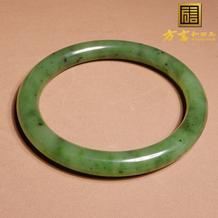 放漏方言和田玉精品俄罗斯老坑料碧玉猕猴桃色60mm精品镯子手镯A3