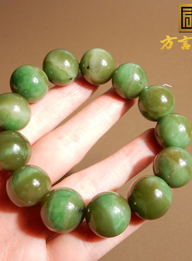 新疆且末黑羊洞猫眼碧玉16mm手串