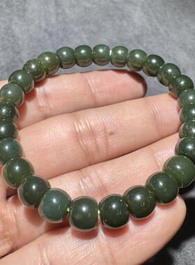 放漏方言新疆和田玉老坑且末蓝调油润细腻卡8mm老型珠手串手链S6