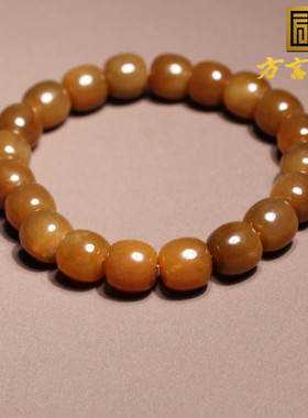 亏麻了方言和田玉新疆金山矿细润高脂糖玉9.5mm老型珠手串手链A6