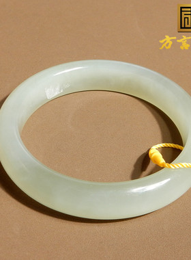 大热方言精品和田玉青海老坑料油润细腻冰底晴水色58mm精美手镯A2