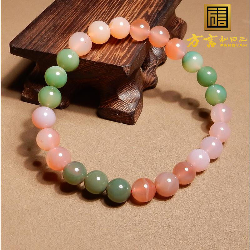 精美冰淇淋色系多彩盐源玛瑙手串