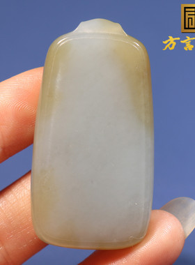 方言放巨漏新疆且末料油润细腻蓝色基调带糖随型牌子吊坠挂件O2