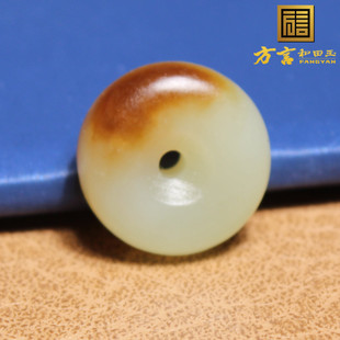 王炸方言和田玉新疆且末老坑料高脂糯糖白玉平安扣DIY配饰吊坠A6