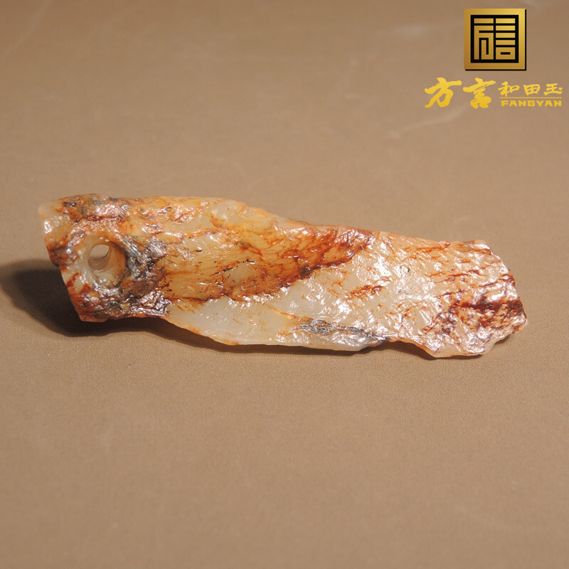 震惊方言和田玉精品放漏新疆温润老熟如酥黄沁皮戈壁料原石把件A1