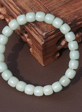 方言和田玉新疆且末料高脂糯蓝调瓷白色8mm直切小众高级感手串A6