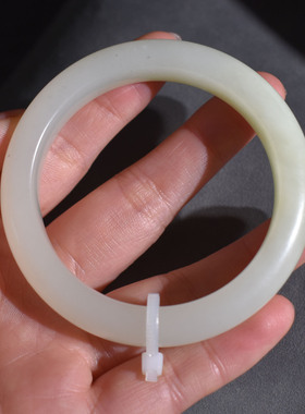 方言品牌和田玉精品温润青海料老坑白玉内径卡55mm正装玉手镯R1