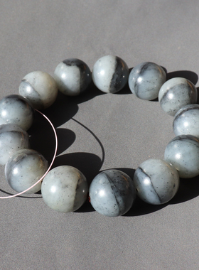 方言和田玉青花籽料一线天手链