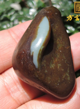 方言精品巨漏无结构一口气金鹿皮蓝色和田玉地表原石有包浆籽料R