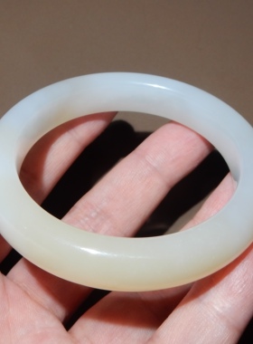 方言正品且末羊脂白玉高冰手镯