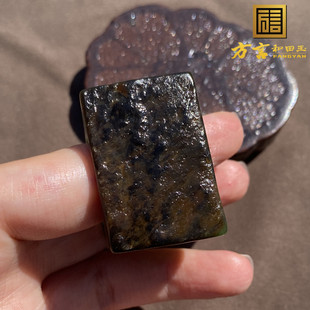 震惊方言和田玉新疆和田籽料黄沁皮果绿碧玉22mm豪华扳指戒指A2