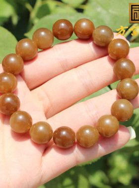 1480元亏本回馈方言和田玉新疆且末料高脂细润老红糖玉12mm手串A6