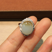 上新方言企业精品和田玉珍藏新疆细腻油糯且末料糖白玉精美戒指O