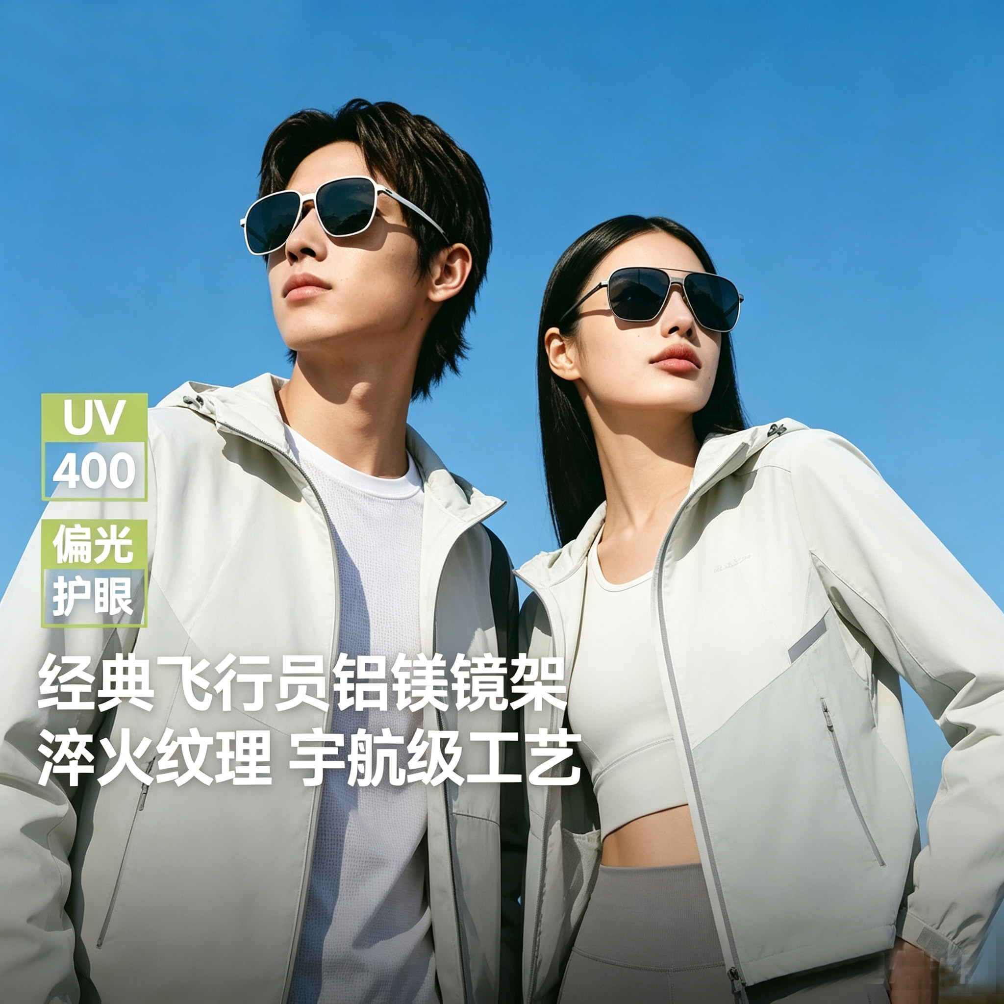 蕉下飞行员铝镁折叠墨镜FD432男款方圆大框太阳眼镜痞帅潮男开车