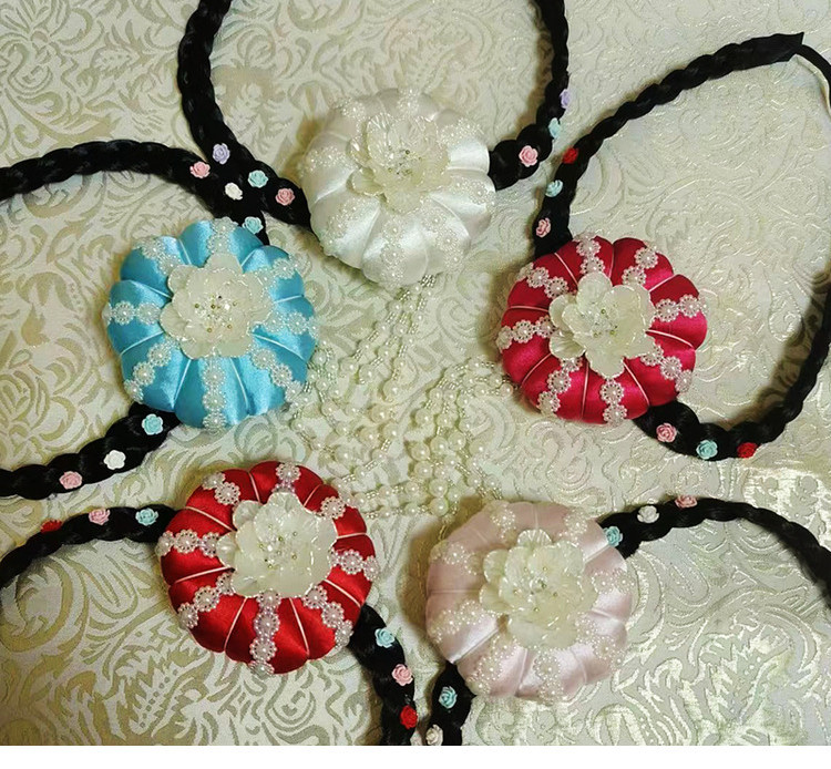 朝鲜族韩服发饰延吉公主发包民族风配饰成人儿童演出拍摄发绳头饰