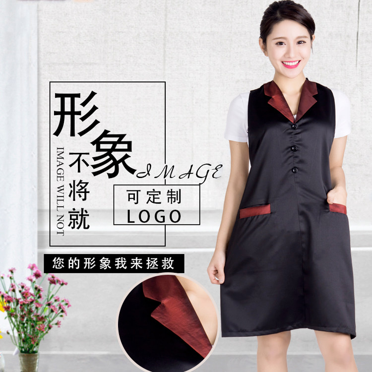 韩版理发围裙美发店发型师工服发廊烫发助理工作服美甲技师服围裙