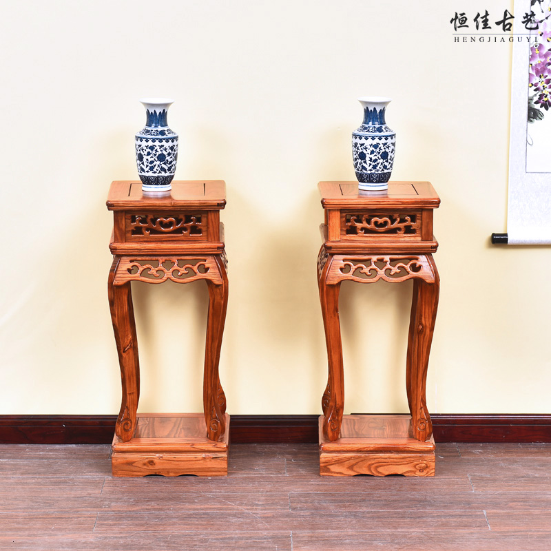 明清仿古红木中式全实木南榆木家具鱼缸花盆景盆栽架落地花架花几