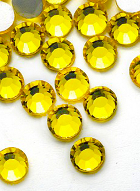 国产平底钻国贸AA级CITRINE柠檬黄美甲水钻手机贴钻DIY钻材料包邮