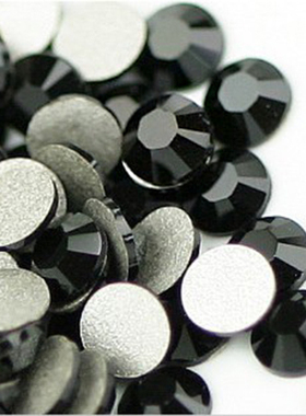 国产平底钻国贸AA级JET黑色美甲水钻手机贴钻整批实黑钻包邮饰品