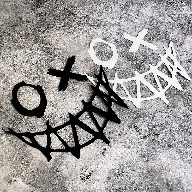 恶魔笑脸汽车贴纸个性改装车身风挡摩托装饰划痕遮挡反光警示贴纸